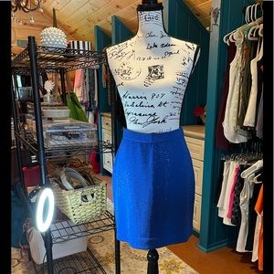 Sparkling blue St. John knit skirt